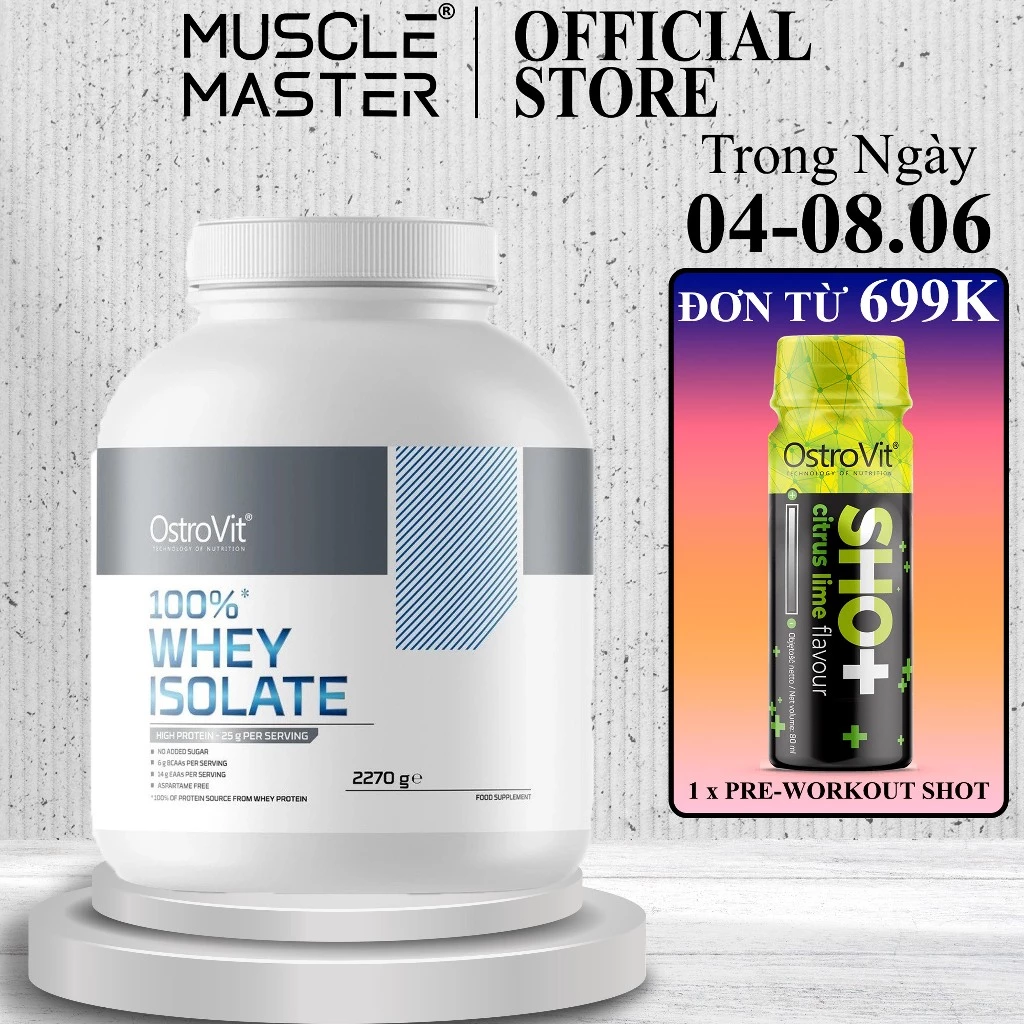 Thực Phẩm Bổ Sung Protein Phát Triển Cơ Ostrovit Whey Protein Isolate 700g