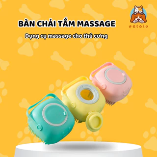 Bàn Chải Tắm Dụng Cụ Massage Cho Thú Cưng Bông Tắm Có Ngăn Chưa Sữa Tắm PetGlo PK31