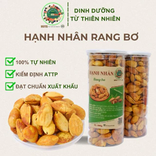 Hạt hạnh nhân Trần Anh Food - Hạt hanh nhân rang bơ còn vỏ hộp 500G loại thơm ngon, ròn rụm