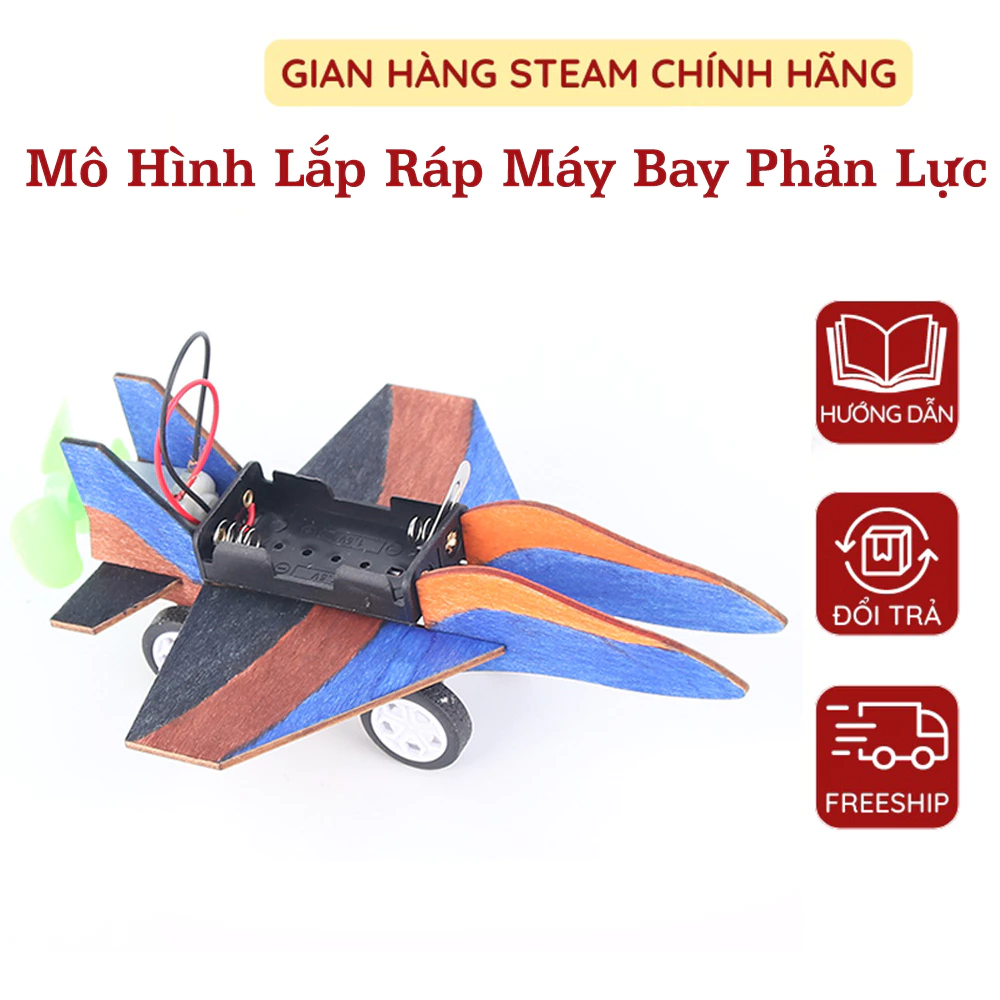 Mô Hình Lắp Ráp Máy Bay Phản Lực Bằng Gỗ Stem Thí Nghiệm Khoa Học Đồ Chơi