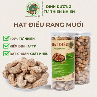 Hạt điều Trần Anh Food - Hạt điều bình phước rang muối còn vỏ lụa to thơm ngon ròn rụm hũ 500gram