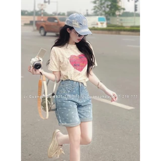 Quần sooc short jeans bò ngố nơ nhỏ Bory store QS208 9075 5511