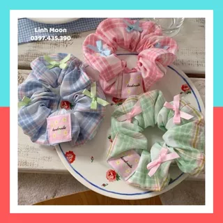 Dây Buộc Tóc Scrunchies Màu pastel Cao Cấp Dễ Thương