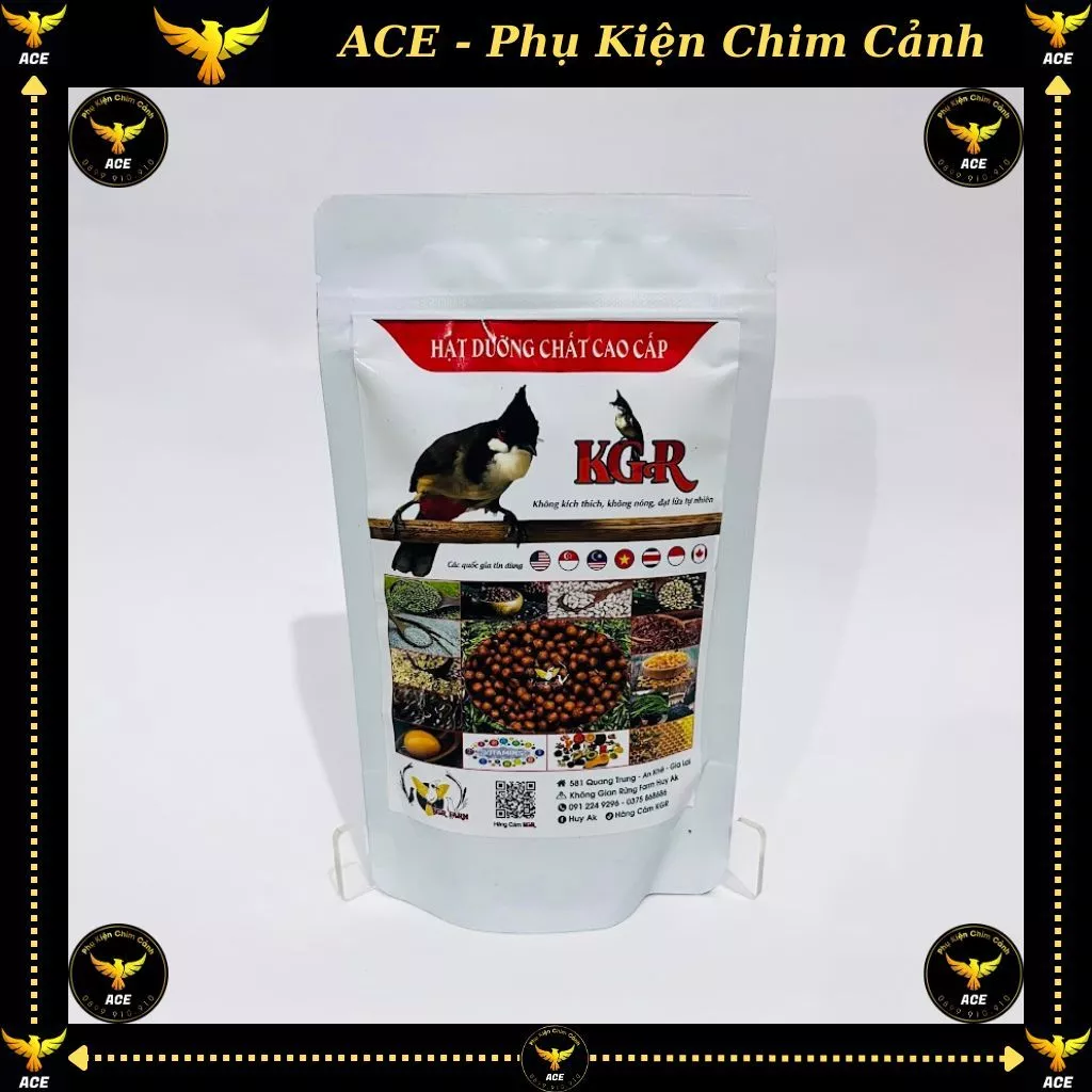 Hạt dưỡng chất cao cấp chim chào mào KGR, cám chào mào Không Gian Rừng 200g, ACE PHỤ KIỆN CHIM CẢNH