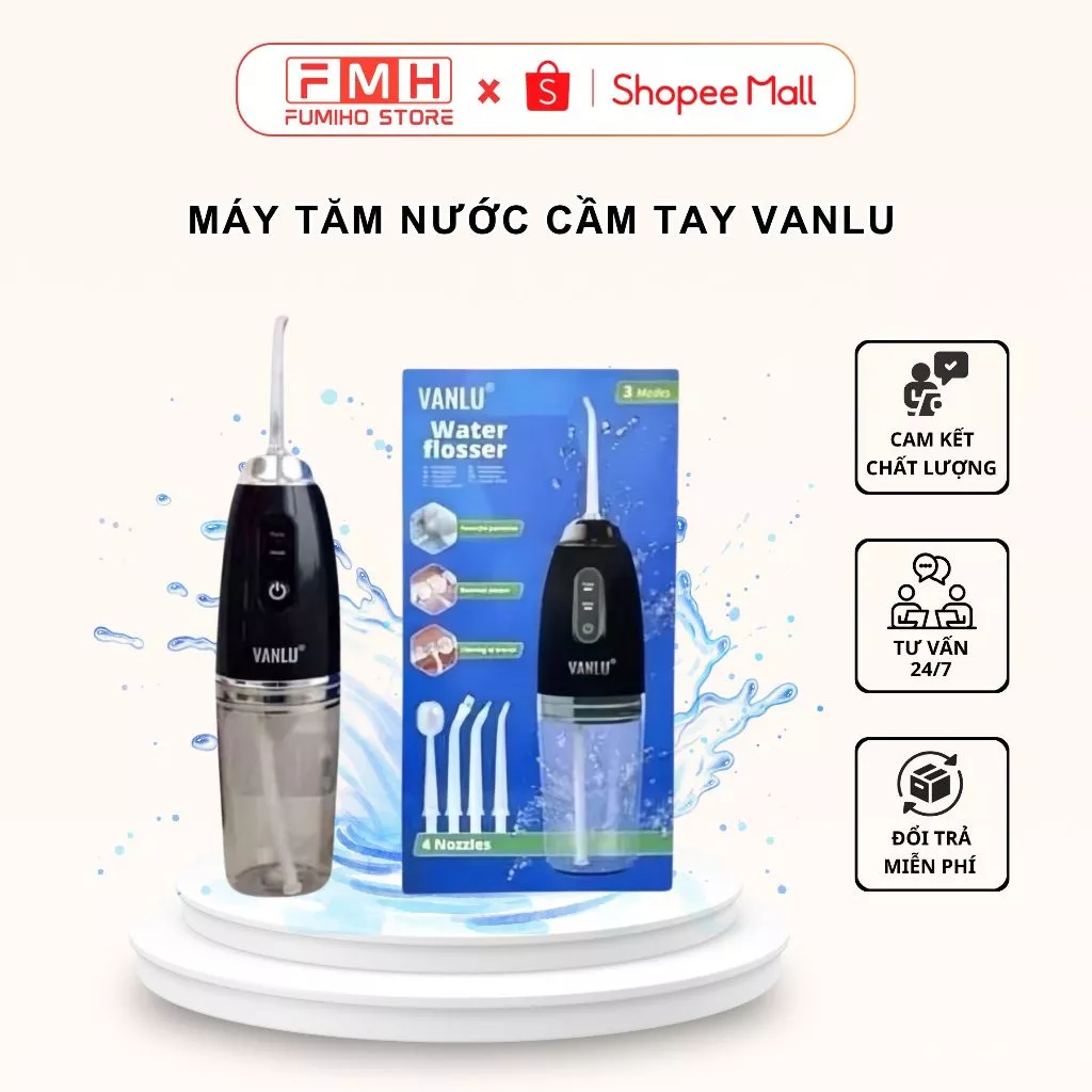 Máy Tăm Nước Cầm Tay, Hàng Fullbox Phụ Kiện Kèm 4 Đầu Đa Năng (FUMIHO STORE)