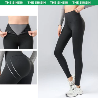 Quần legging nữ cạp cao khóa sút SINSIN gen bụng nâng mông chất liệu su cao cấp