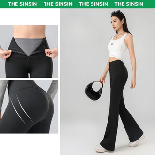 Quần legging ống loe cạp cao khóa sút SINSIN gen bụng nâng mông chất liệu su cao cấp