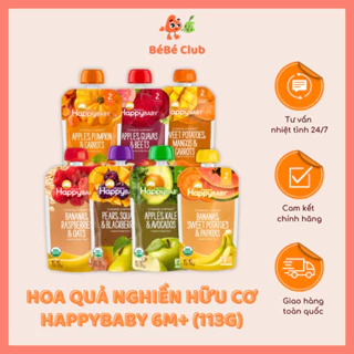 Hoa Quả Nghiền Hữu Cơ HappyBaby 6M+ Túi 113g