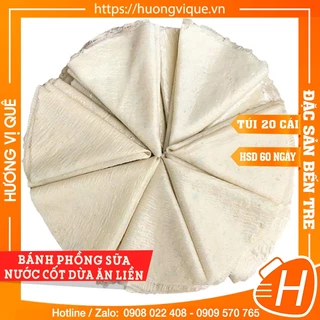 Bánh Phồng Sữa Nước Cốt Dừa Ăn Liền - Túi 20 Cái - Đặc Sản Bến Tre