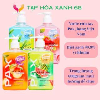 Nước Rửa Tay  PAX 600ml Thơm Dịu, Diệt Khuẩn, Xà Phòng Dưỡng Ẩm Bảo Vệ Da Tay Tạo Bọt