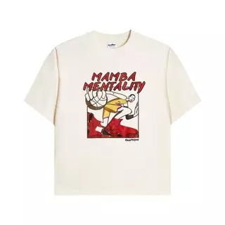 MAMBA MENTALITY BOXY TEE (Áo thun form boxy kem nhạt hình Kobe)