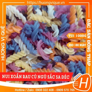 Nui Xoắn Rau Củ Ngũ Sắc Sa Đéc - Túi 1000g - Đặc Sản Đồng Tháp