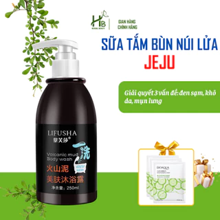 Sữa tắm bùn núi lửa JEJU - Sữa tắm bùn núi lửa LIFUSHA tẩy tế bào chết, loại bỏ thâm sạm, trắng da