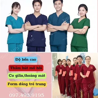 Bộ scrubs cao cấp cho cả nam và nữ - Bộ bác sĩ cao cấp dùng cho spa, thẩm mỹ viện, bệnh viện, phòng khám