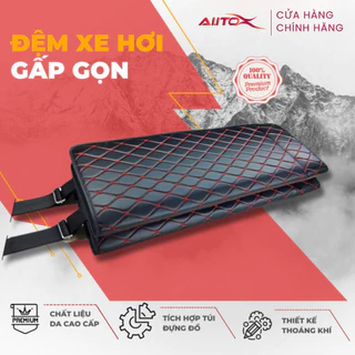 Giường đệm ghế sau ô tô cao cấp AutoX bọc da êm ái khung gỗ bền chắc gấp gọn tiện lợi phù hợp với các dòng xe