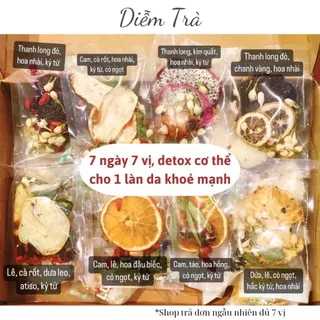 Trà DETOX Hoa Quả 7 Ngày 7 Vị Cho Một Làn Da Khoẻ Mạnh Giảm Mụn Sáng Da Sáng Mắt Giải Độc Gan