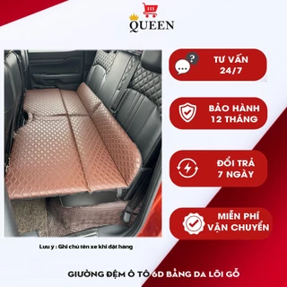 Giường đệm ghế sau ô tô bằng da cao cấp, Nệm xe hơi bằng da gấp gon thông minh Queen Car Q08