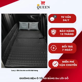 Giường đệm ghế sau ô tô bằng da cao cấp, Nệm xe hơi bằng da gấp gon thông minh Queen Car Q11