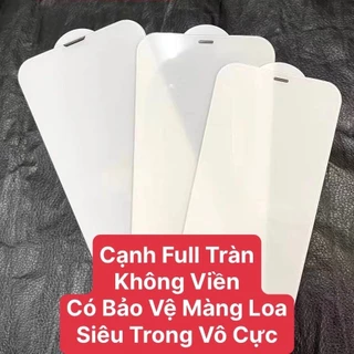 Kính Cường Lực Iphone Full Màn Không Viền Trong Suốt Vô Cực Che Bụi Màng Loa ip x/xsmax/11/12/13/14/pro/promax [VÔ CỰC