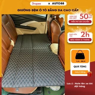 Giường đệm ghế sau ô tô bằng da cao cấp, Nệm xe hơi bằng da gấp gon thông minh Auto 88 A12