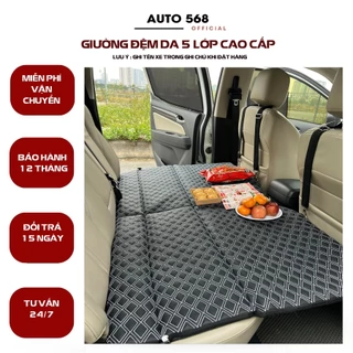 Giường đệm ghế sau ô tô bằng da cao cấp, Nệm xe hơi bằng da gấp gon thông minh Auto 568 A8