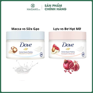 Kem Tẩy Tế Bào Chết Body Dove Chăm Da Sáng Mịn, Giữ Ẩm, Dưỡng Trắng 225ML Bản Đức Hasaki