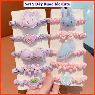 SET 5 Dây Buộc Tóc Charm  Mẫu Mã Đa Dạng Đáng Yêu Cute Nhều Nhân Vật Hoạt Hình