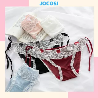 Quần lót ren nữ phối viền sang trọng cạp vừa thiết kế thắt dây hai bên gợi cảm sexy JOCOSI L2833