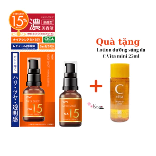 Serum Dưỡng trắng Giảm nhăn và Chống lão hóa toàn diện 15% Niacinamide MEISHOKU MEDISHOT NA15