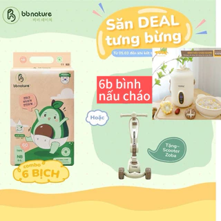 [Combo 6 Bịch Tặng quà] Bỉm BB Nature sợi tre hữu cơ nội địa Hàn mềm mại, mỏng nhẹ,dodungmevabe1