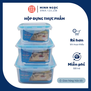 Hộp Đựng Thực Phẩm, Hộp vuông bảo quản thực phẩm tươi sống - Nhựa Trong Suốt - Kháng Khuẩn - Khử Mùi - 6537