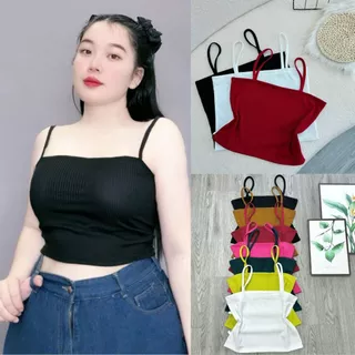 Áo dây gân co giãn bigsize nữ, áo thun quây ống dáng croptop đơn giản basic thời trang sang chảnh cá tính G118