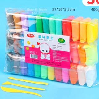 Đất Sét Tự Khô 12 Màu An Toàn Nặn Hình Cao Cấp Siêu Nhẹ Dành Cho Bé Làm Butter Slime Trang Trí