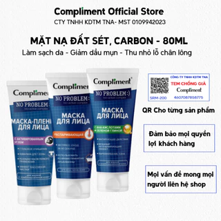 Mặt nạ đất sét Macka Compliment thành phần AHA và Green Clay, carbon sạch da, giảm mụn 80ml