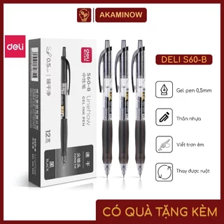 Bút gel Deli S60-B khô nhanh ngòi 0,5mm