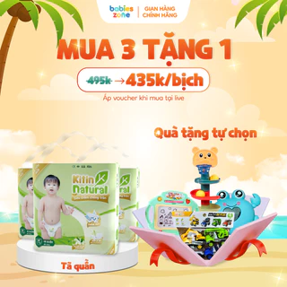 [3 BỊCH + TẶNG 8 MIẾNG] Tã/Bỉm quần KITIN NATURAL size M44/L40/XL38/XXL36/XXXL34 Mỏng thoáng, Trà xanh kháng khuẩn