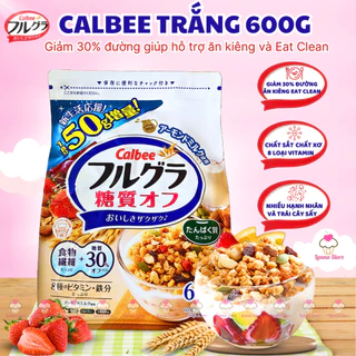 【DATE MỚI NHẤT】Ngũ cốc Calbee Trắng Ít Đường Ăn Kiêng Giảm Cân Nhật Bản, Granola Mix Hoa Quả Hạt Sấy Khô Ăn Sáng - 600g