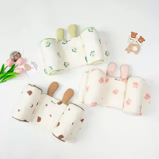 Gối Chặn Định Hình Đầu Dáng Tai Gấu Cao Cấp Unbee Chất Xô Muslin Hàn Quốc Cho Bé Sơ Sinh, Chống Méo Đầu, Bẹp Đầu - PN00