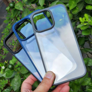 Ốp iPhone Lộ Lưng Cao Cấp Cho iP 15ProMax/ 14ProMax/ 13ProMax/ 12ProMax Viền TPU Đen Chống Sốc Lưng PC Cứng Chống Ố