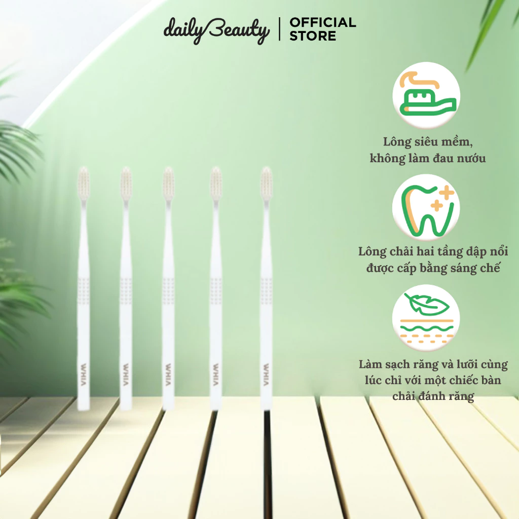 [GIFT] Bàn Chải Đánh Răng WHIA 4-Life Toothbrush White Daily Beauty