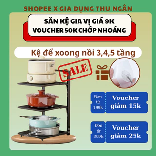 ( Hỗ trợ Ship) Kệ để xoong nồi chảo 2,3,4 tầng, kệ để đồ gầm bếp và tủ bếp thông minh