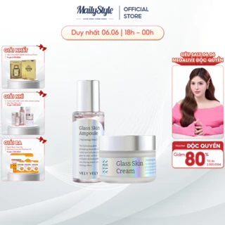 S78_ Combo 1 Tinh chất cấp ẩm dưỡng da Vely Vely Glass Skin Ampoule (Q12) + 1 Kem dưỡng sáng da Glass Skin Cream (Q14)