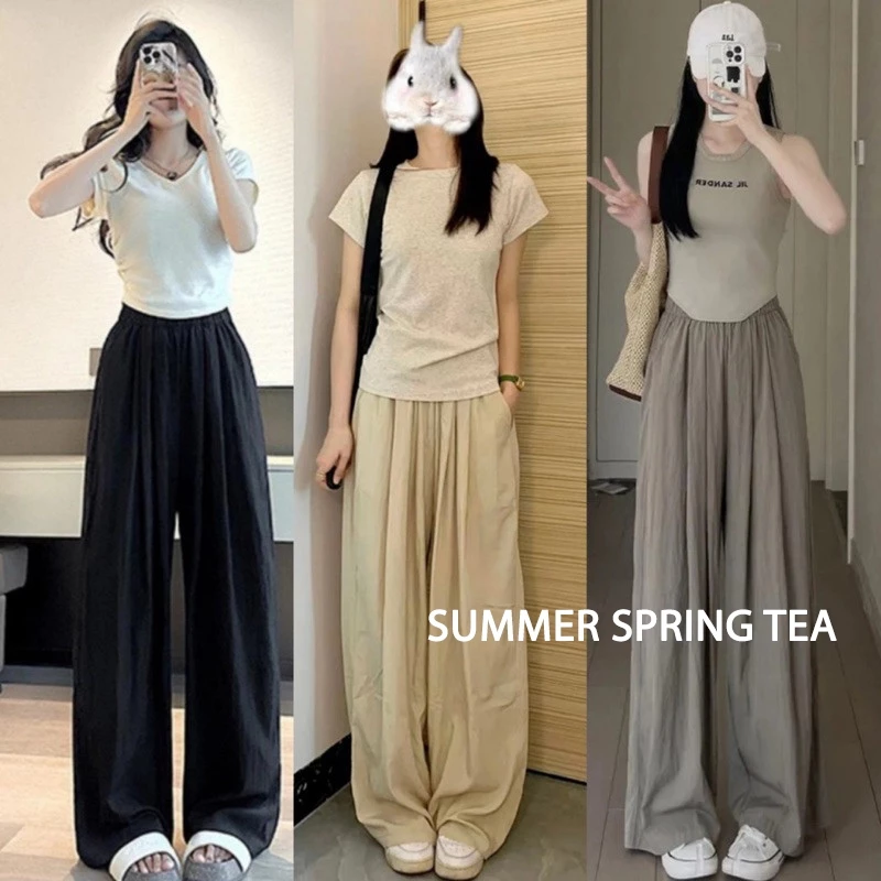 Quần ống suông nữ đũi dài 100cm - SUMMER SPRING TEA - Kiểu quần dài ống rộng nhiều màu phối đồ