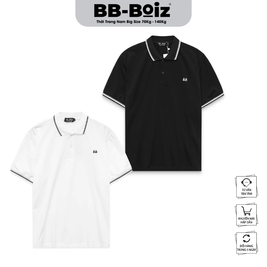 [BigSize] Áo PoLo Tay Ngắn BB-Boiz Form BigSize 80 -130kg | Thái Thêu BB | Chất Cotton 4 Chiều