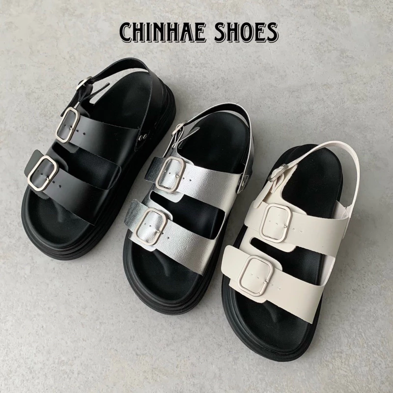Dép quai hậu sandal quai ngang cao cấp tăng chiều cao 4cm nữ phong cách trẻ trung Ulzzang chống thấm nước đi học SD015