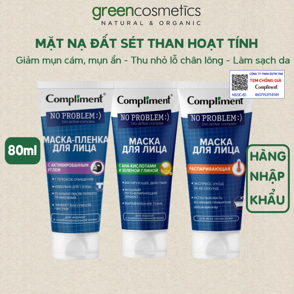 Mặt nạ đất sét Macka Compliment giảm dầu mụn, sạch mụn cám, thu nhỏ lỗ chân lông 80ml