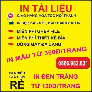 IN TÀI LIỆU THEO YÊU CẦU, GIÁ RẺ