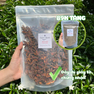 Hoa hồi Spices Route 250gram (đại hồi, tai vị), hoa hồi mùa, Star Anise 100% hàng Việt Nam