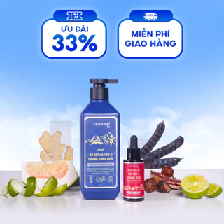 Combo dầu gội bồ kết hà thủ ô chanh gừng kèm serum thảo dược Nam Nung hỗ trợ mọc tóc con nhanh chóng, giảm gãy rụng