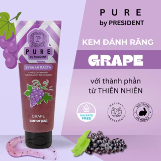 Kem đánh răng PURE by PRESIDENT - Kem đánh răng dạng Gel, Giúp hơi thở thơm mát, Ngăn ngừa sâu răng, Thành phần an toàn